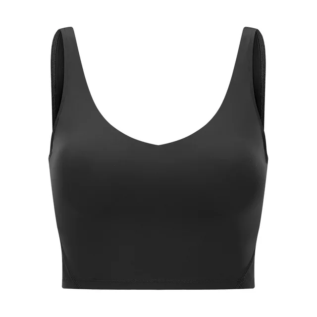 Lulu Fitness Tank Top Women Sports Support Sexy Tight Gym Yoga Vest Buttery Soft Weightless With Removable Chest Pad Custom Logo Black