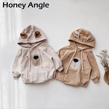 

Honey Angle Baby Rompers For Girl Boy Long Sleeve Hooded Toddler Bodysuit Cartoon Printed Kids Jump Suit Casual Clothes
