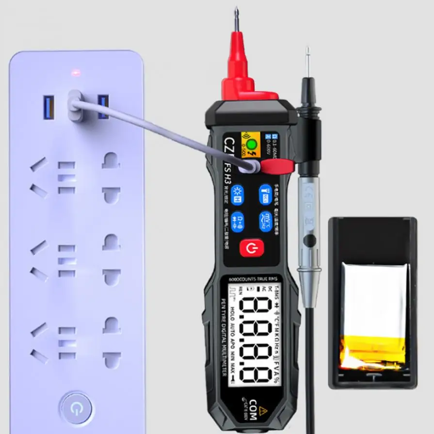Mini Multímetro Digital Tester Detector de Voltaje LCD inteligente DC AC Voltaje Ohm 