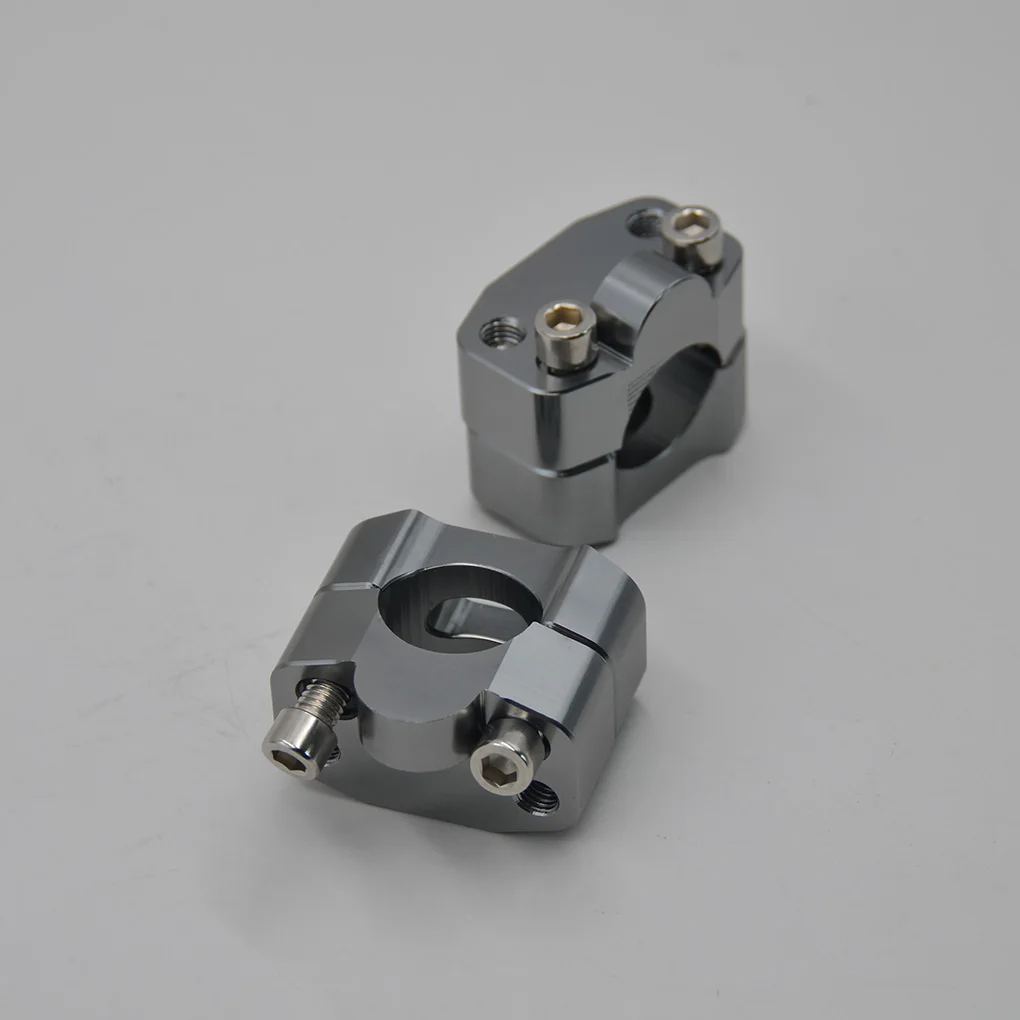 1 Pair Motorcycle 1/8inch CNC Aluminum Handlebar Risers 28mm Adjustable Fat Bar Clamps Universal