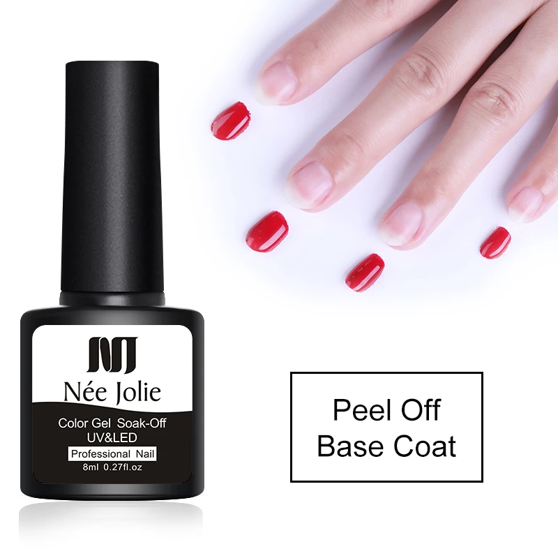 NEE JOLIE 8ml Protein Gel Soak Off Semi-transparent Nail Art UV LED Gel Polish Tempered Top Coat No Wipe Top Coat Color UV Gel