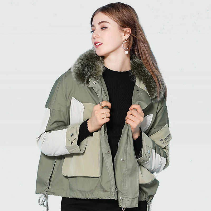 

New Arrival Detachable Liner Duck Down Coat Women's Winter Short Puffer Jacket With Real Natural Fox Fur Collar Causal Wear