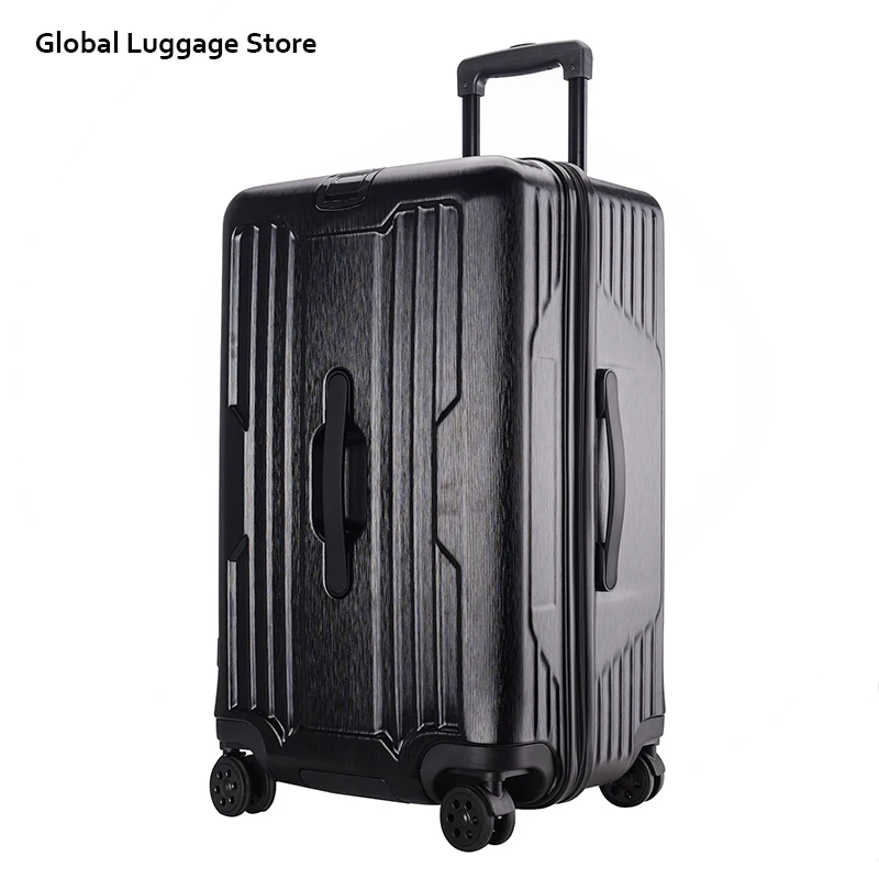 Black 2" 29" утолщенная большая багажная коробка большой емкости Жесткий чемодан сумка на колесиках - Цвет: Black