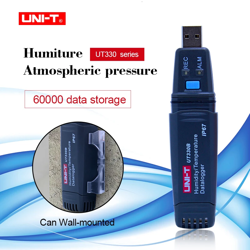 UNI-T UT330A/B/C Digital temperatura humedad USB registrador de datos 60000 Temp registrador regist