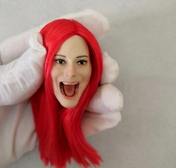 

In Stock Collectible 1/6 Scale Red Hair Female Head Sculpt with Smile/Open Mouth Version Head Carving for 12''Body Doll