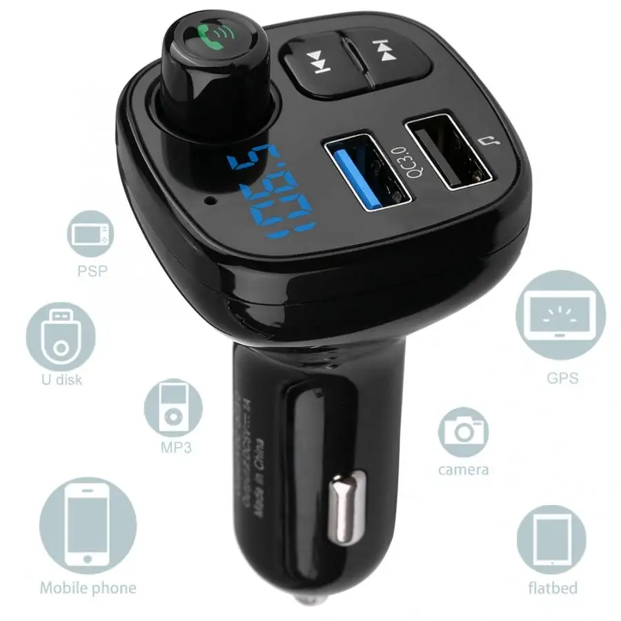Автомобильный fm-передатчик двойной USB зарядное устройство BT Hands Free u-диск TF MP3-плеер прикуриватель автомобильные аксессуары