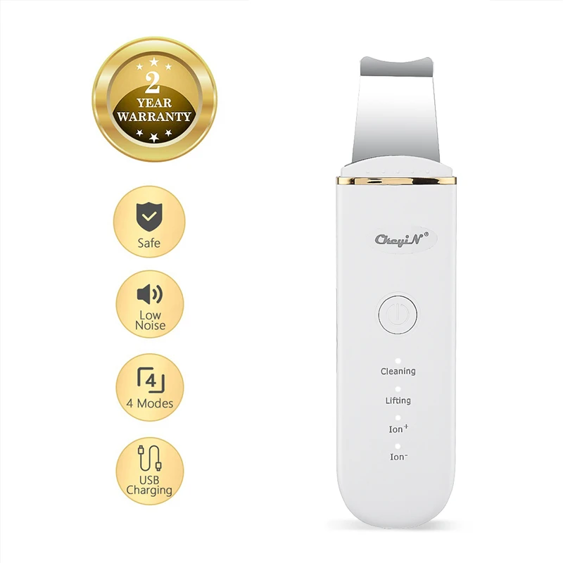 

CkeyiN EMS Ion Ultrasonic Facial Pore Cleaner Skin Scrubber Deep Face Cleaning Device Skin Peeling Shovel Blackhead Removal