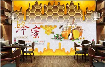 

Custom mural on the wall 3d wall paper Hive Honey Shop Food backgroundhome decor photo wallpaper in the living room