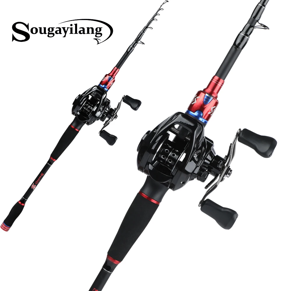

Sougayilang 1.8m 2.1m 2.4m Fishing Rod and Baitcasting Reel Carbon Spinning Lure Rod and Casting Fishing Reel Sets