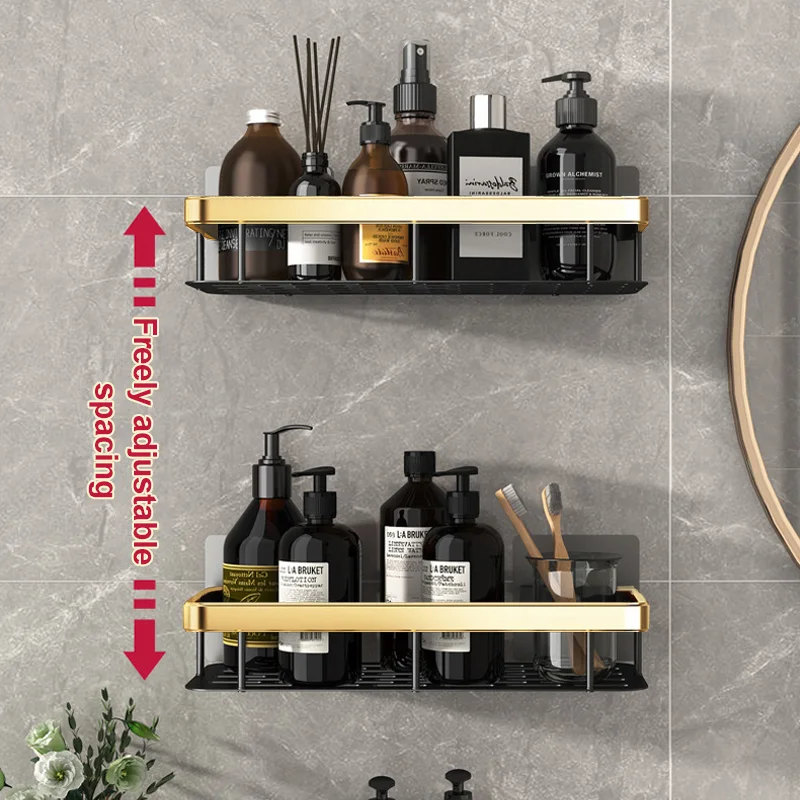 

Punch-free Bathroom Shelves Corner Shelf Shower Shampoo Storage Rack Toilet Holder Kitchen Organizer Bathroom Accessories Set