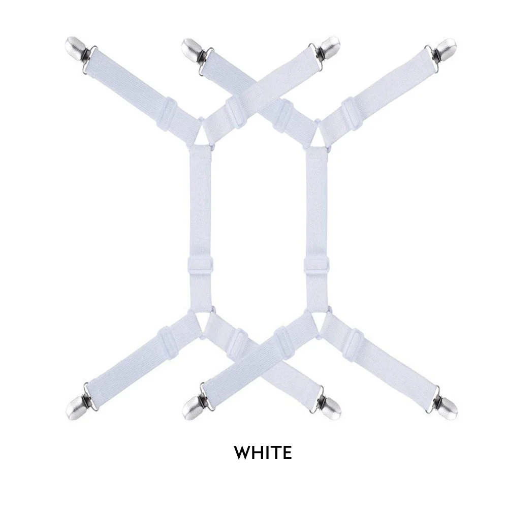 Эластичная лента+ металлические зажимы 4 уголка крепежи Захваты зажимы фиксирующий Зажим 2 шт./компл. Нескользящие кровати крепления для Разделительного Листа зажимы для пакетов