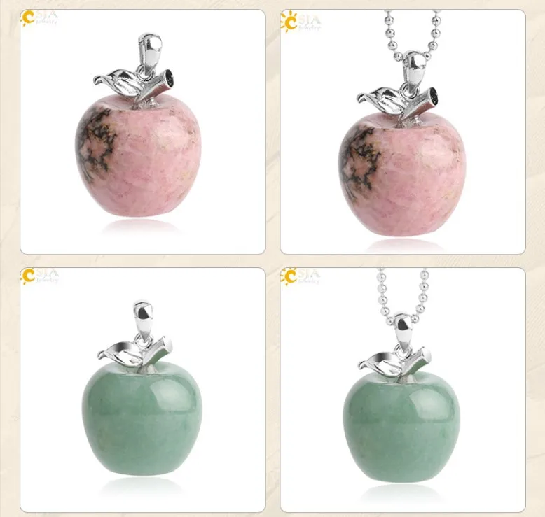 Natural Crystal Apple Pendant Summer Alloy Necklace Female Europe And America Fashion Parts New Products Accessories