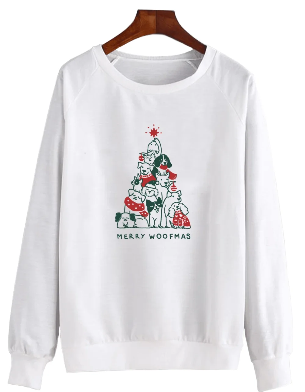 MERRY WOOFMAS. Цветной принт, женская мода, Рождественский слоган, чистый хлопок, подарок, Повседневная Толстовка, для молодых девушек, хипстер, пуловеры, Топ