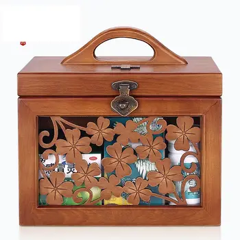 

Wooden medicine box small first aid box family medicine box large size medicine box