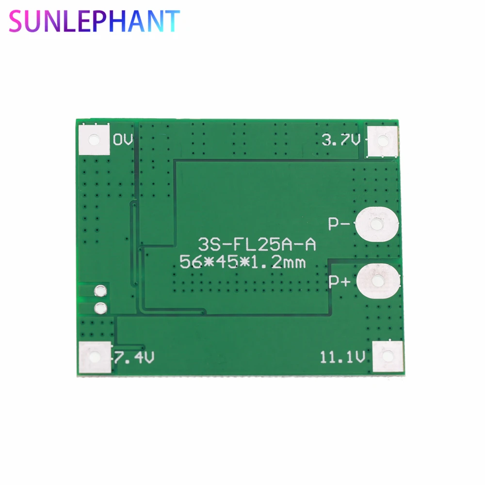 25A 3 S литий-полимерный аккумулятор 18650 зарядное устройство PCB плата защиты BMS 3 серийный 12 в 3,7 Lipo литий-ионный зарядный модуль защиты