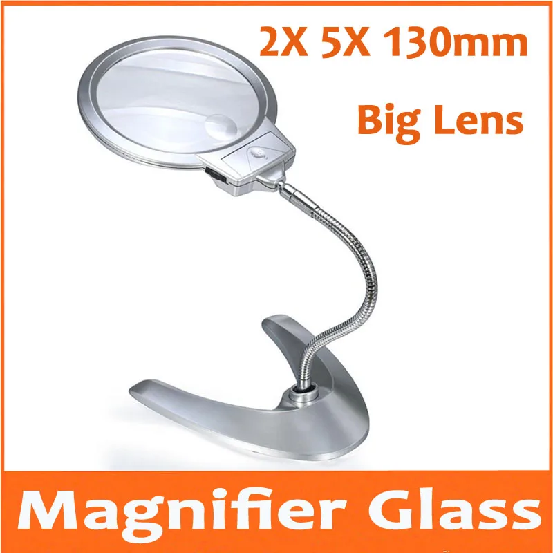 

2x 5X 130mm Lens Desktop Type Mangifier Table Lamp Watch Repair Magnifier Electronic Maintenance Welding Tool Magnifying Glass