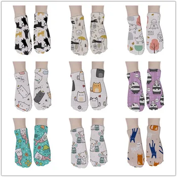 

Cotton Socks Short Colorful Women's Socks Cute Cat Fashion Socks Girls 3D Printed Happy And Funny Boat Socks