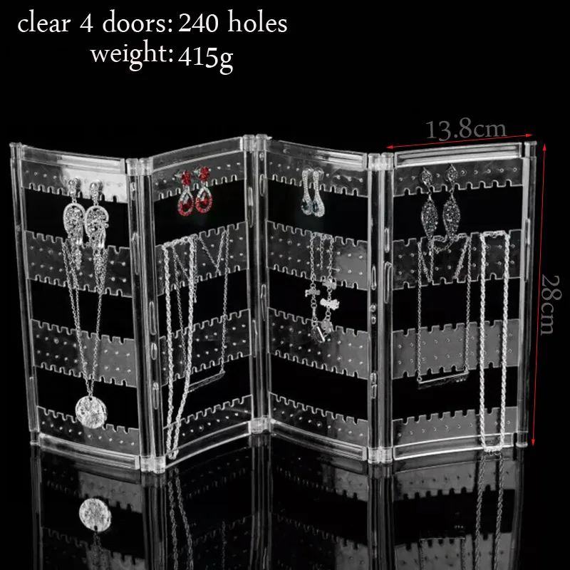 

Acrylics Jewelry Display Stand Clear Necklace Earring Storage Doors Design Nice Jewelry Hanging Holder Rack Necklace Earrings