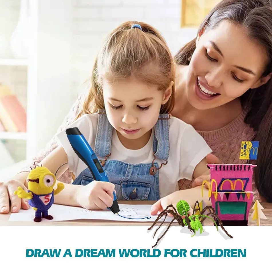 Gifts For Children 3D Printing Pens Support 1.75mm PLA/PLC/ABS Filament Digital 3D Drawing Pen For Kid & Adult DIY Gift 3d printing pen