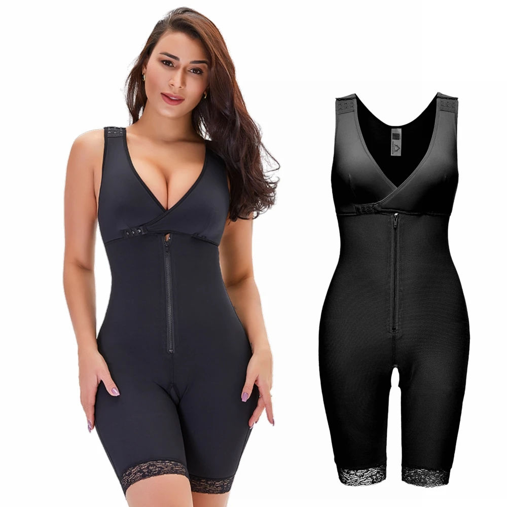 

Nude Black Postpartum Clip Zip Seamless Thick Tummy Control Shapewear Bodysuit Full Body Girdles For Women Thigh and Butt Shaper