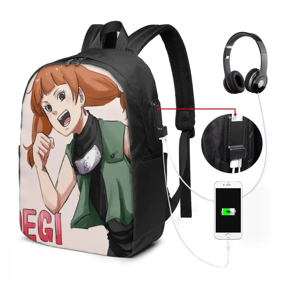

Kazamatsuri Moegi Custom Japanese Anime Naruto Print Cartoon Image paiting USB Backpack 17 In