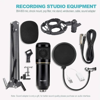

Condenser Microphone Bundle, BM-800 Mic Set for Studio Recording & Broadcasting live-steaming equipment professional microphone