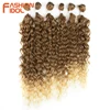 FASHION IDOL Afro Kinky Curly Hair Bundles Synthetic Hair Extensions 24-28inch 6Pcs/Lot Ombre Blonde Hair Weaves For Black Women ► Photo 2/6