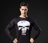 Fitness Training Clothes 3D Skull Thermal Underwear Compression Men's Suit Sports Running Clothes Warm Base Layer 3XL 3