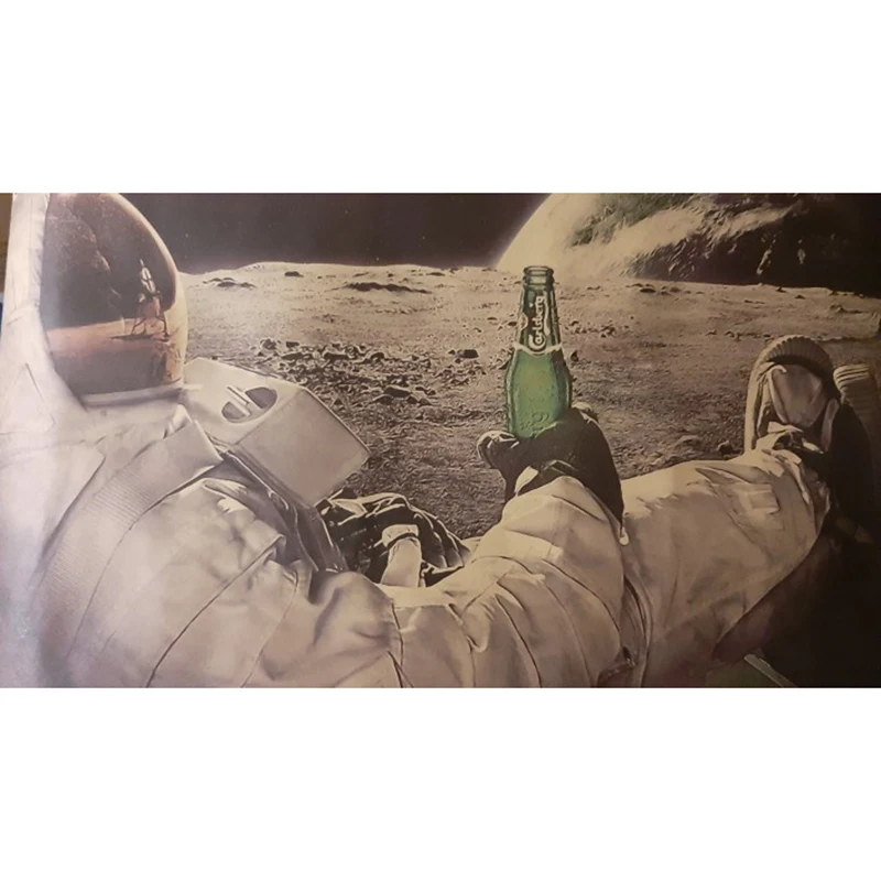 PipiFren рисунок-Наклейка на стену космическое пространство, земля космонавты напиток расслабляющий Луна посадки постер в стиле "Фэнтези"