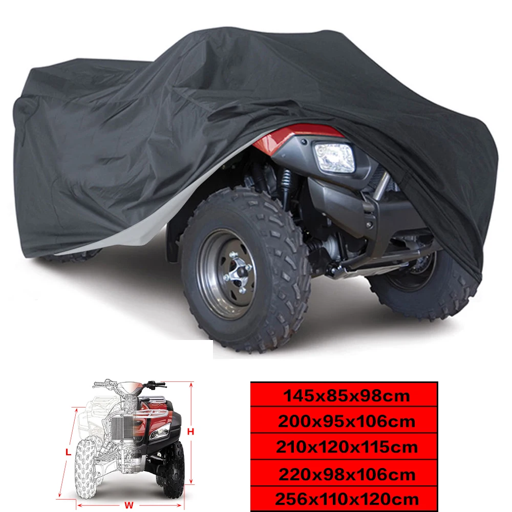 210X120X115CM Bike Vehicle Quad ATV Cover，Waterproof Winterproof Dust Rain Heavy Duty Power Quad Bike Cover Outdoor Universal UV Protection Cover for Most Types of ATV 