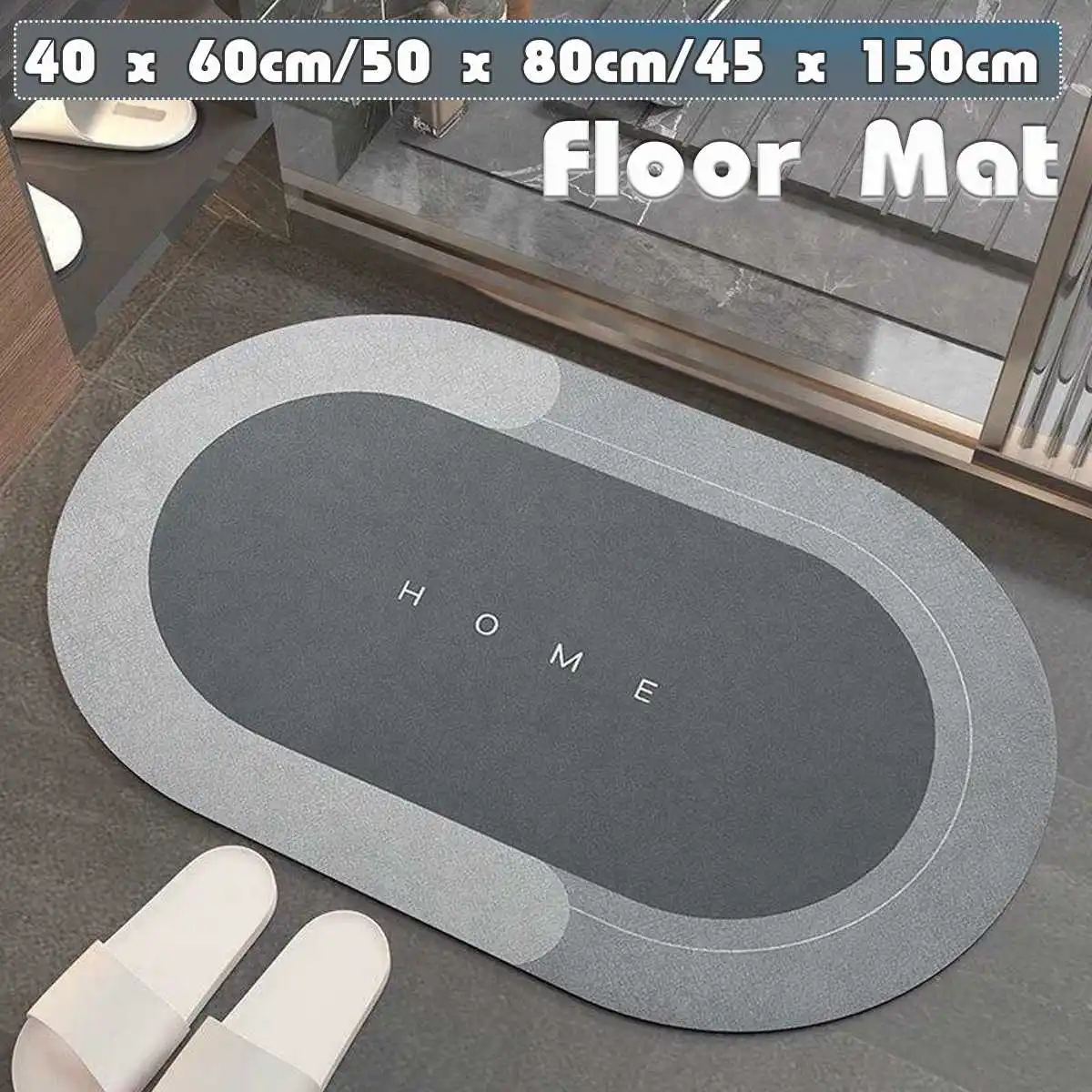 Super Absorbent Bath Mat Quick Drying Bathroom Rug Nonslip Entrance