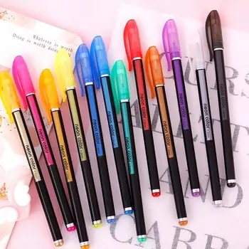 

New 12/18/24/36/48 Colors Gel Pens Set Glitter Gel Art Drawing Doodling Books For Adult Coloring Markers Pen Journals E7K9