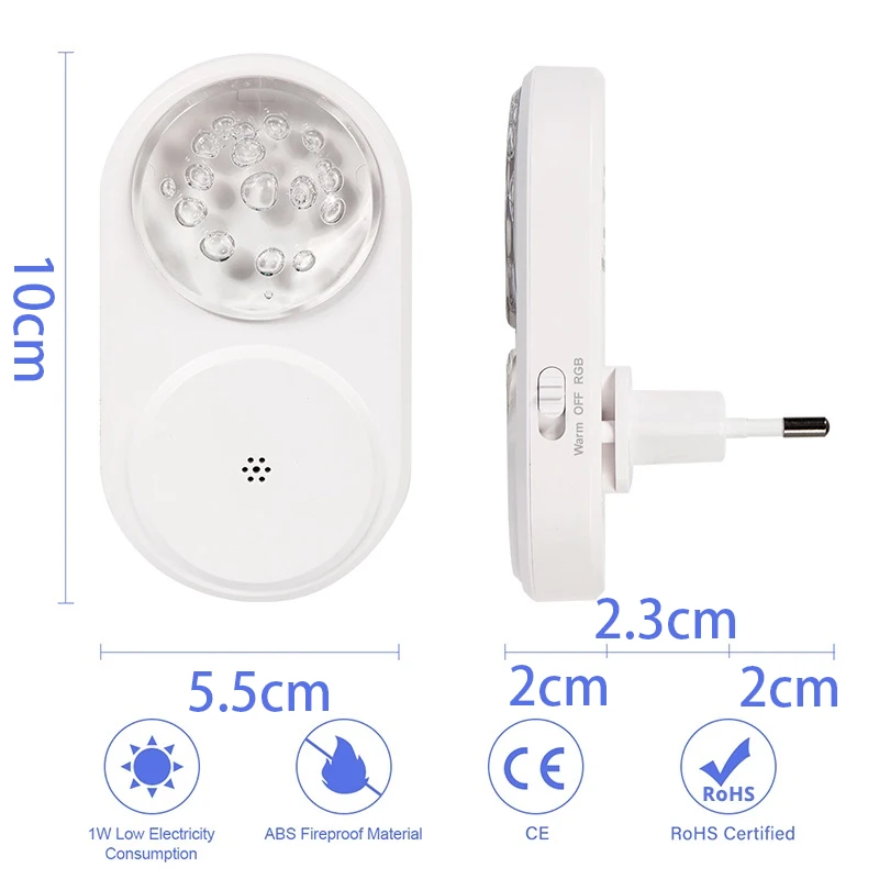 LED Night Light Wireless Light Control Sensor 7 Colors UK/US/EU Mini Lamps For Children Living Room Bedroom Lighting Night Lamp_voghion.com
