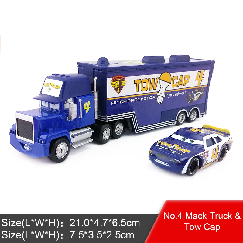 Disney Pixar тачки сплав и пластик mack truck+ маленький автомобиль Чико Хикс McQueen 1:55 20 видов стилей Diecast модель игрушки для детей, подарки - Цвет: No 4 (2pcs lot)