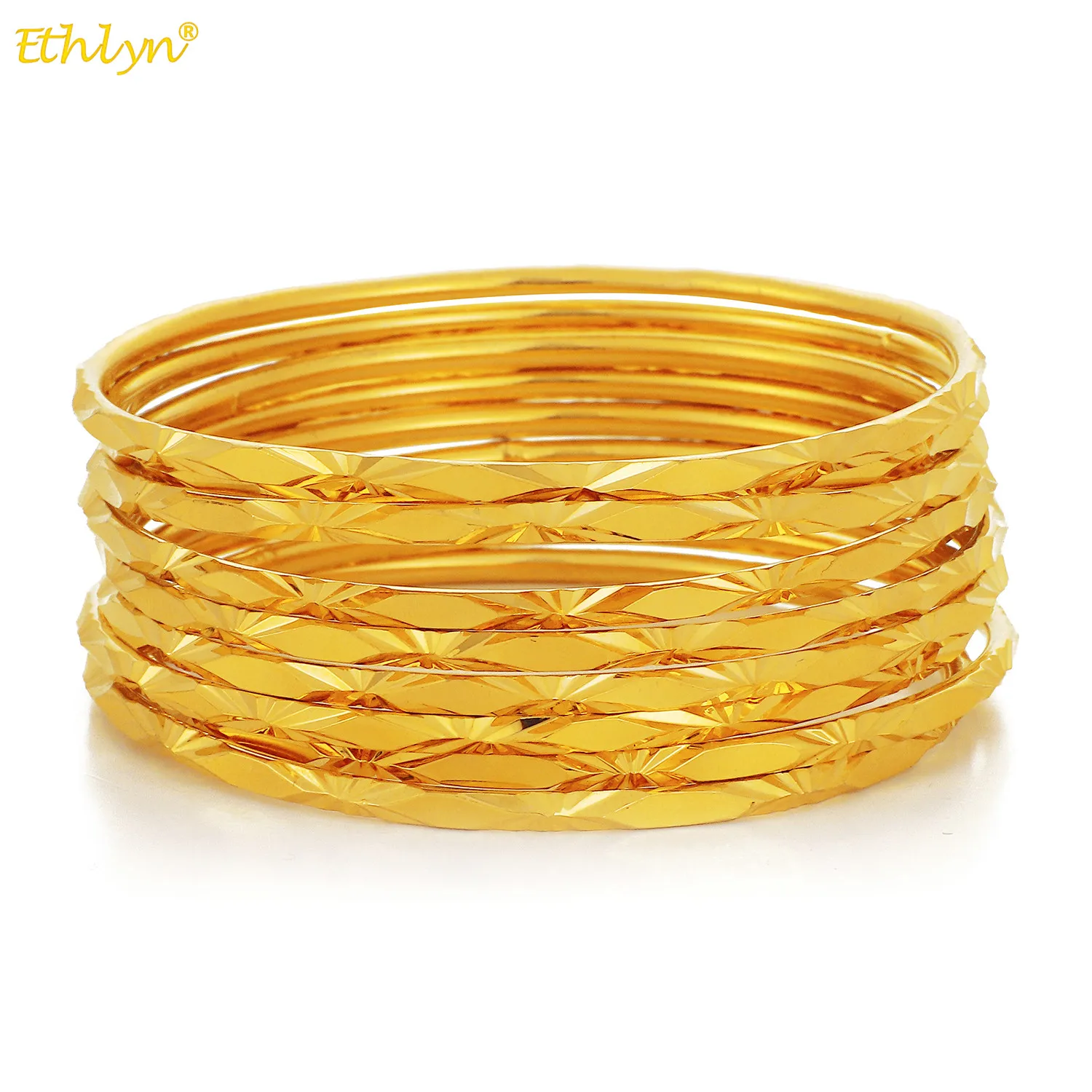 Women Bangles Jewelry Sets 9PCS Gold Color Arab African Bridal Party bangle bracelet