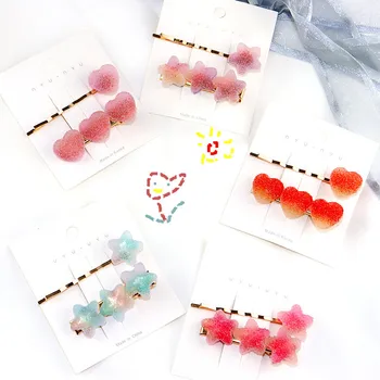 

2-piece set Dream Girl Soft Candy Hairpin One-character Clip Cute Barrette Children's Side Clip Hair Accessories Headwear Tools