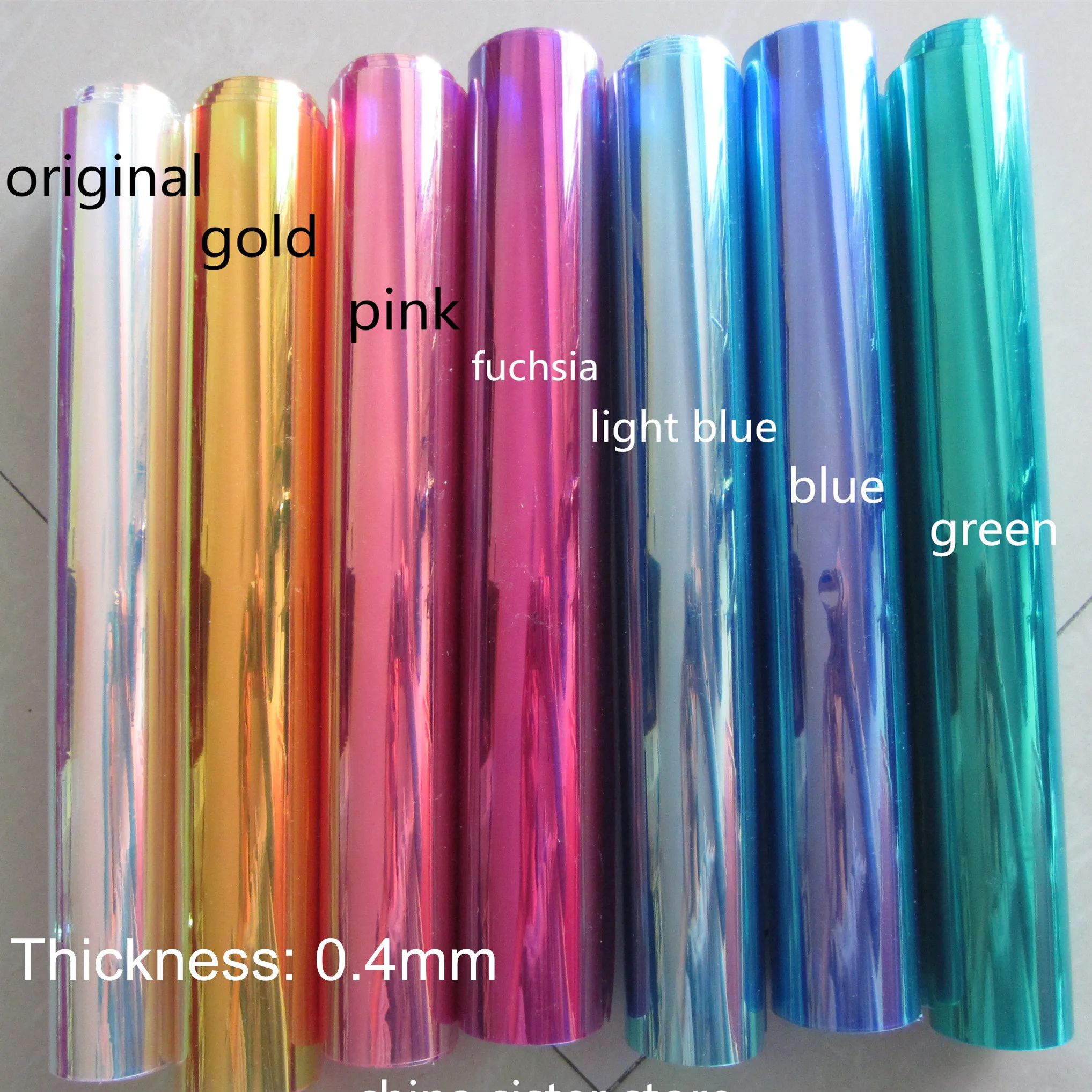 30x95cm Roll Holographic Iridescent Transparent Clear Tarpaulin Vinyl Fabric Magic Mirror PVC For Handbag Bow DIY  BH039