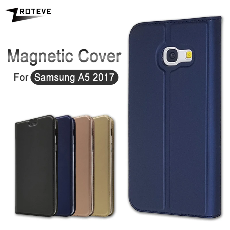 

For Samsung A5 2017 Flip Case PU Leather Magnetic Cover Card Slot Wallet Cases For Samsung Galaxy A3 A5 A7 2017 Phone Case