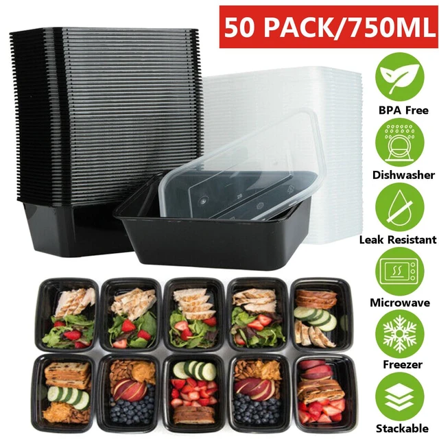  Meal Prep Container, 26 oz [50 Pack]-Single 1 Compartment Food  Meal Prep Containers Reusable, BPA Free Extra-thick disposable Food Storage  Containers with Lids Microwave Dishwasher Freezer Safe: Home & Kitchen