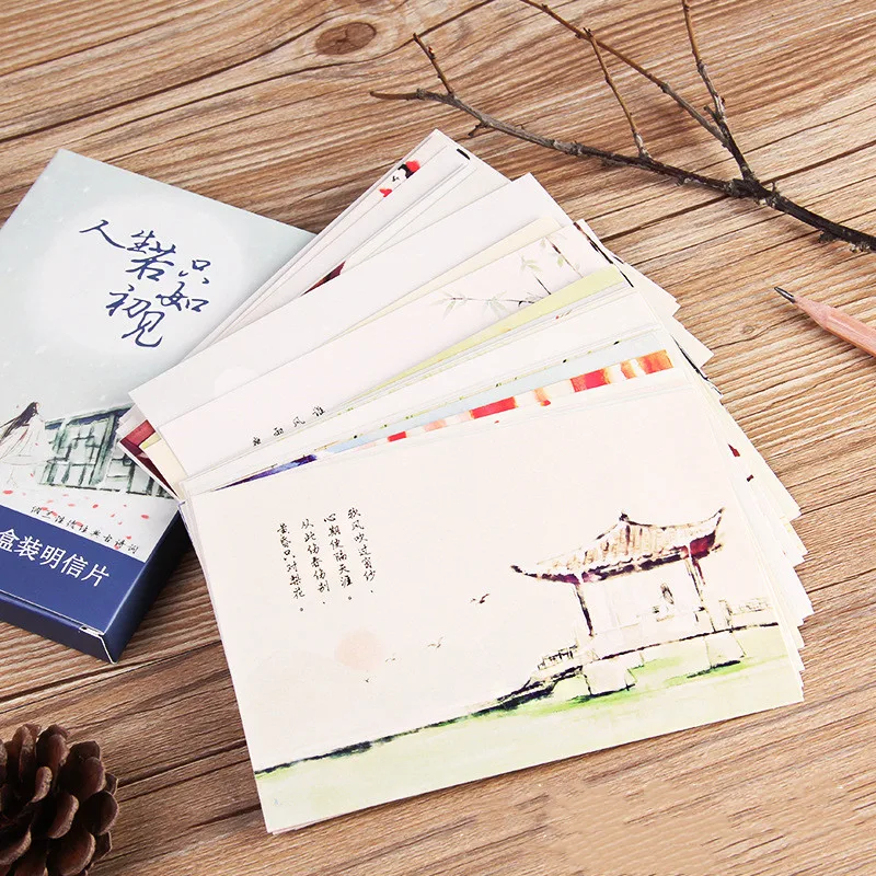 

30 Sheets/Set Creative Chinese Style Postcard Greeting Card Birthday Letter Paper Card Gift Card Message Card School Supplies