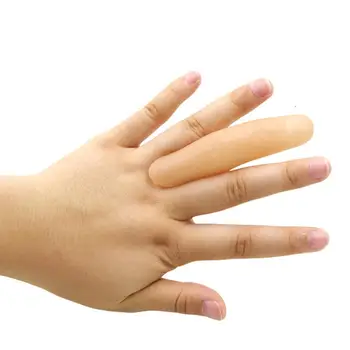 

Kuulee Sisth Finger Simulation Finger Stall Super Long Thumb Stall Magic Accessory Prop 2 PCS