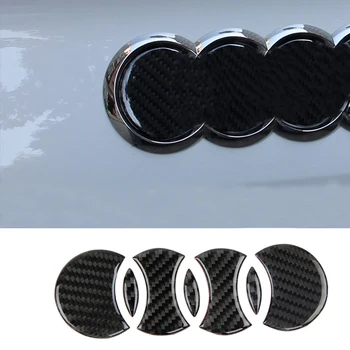 

For Audi A3 8V A4 B6 B7 B8 B9 A6 C6 C5 C7 Q3 Q5 Q7 Rear Logo Carbon Fiber Cover Decal Sticker Car Styling Exterior Accessory