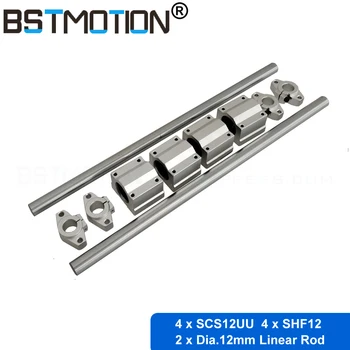 

Cylinder Chrome Plated Liner Rod 12mm with SCS12UU Linear block bearing SHF12 Shaft Support for 3D Printer Parts