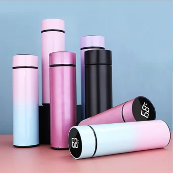 

500ml Water Kettle Touch Display water bottle Temperature Insulation Kettle Double Vacuum Stainless Steel Portable Kettle Gift