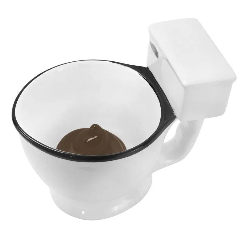 

Toilet Mug Shape Coffee Cups Pedestal Pan Type Ice Cream Cup Funny Creative Ceramic White Water Cup Halloween Christmas Gift