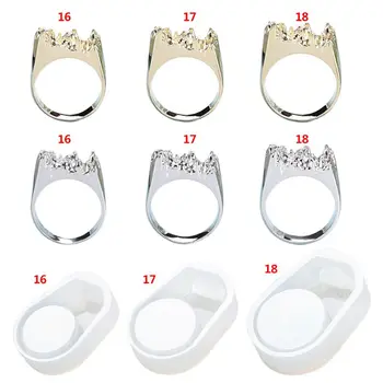 

3 Pcs/set UV Crystal Epoxy DIY Ring Silicone Mold Broken Mountain Modeling Creative Handmade Material