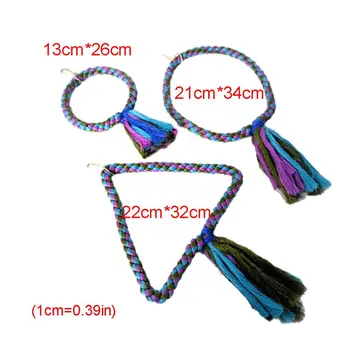 

5 Pcs Bird Swing Hanging Parrot Spiral Rope Toys with Bells Chewing String Perch R7RC
