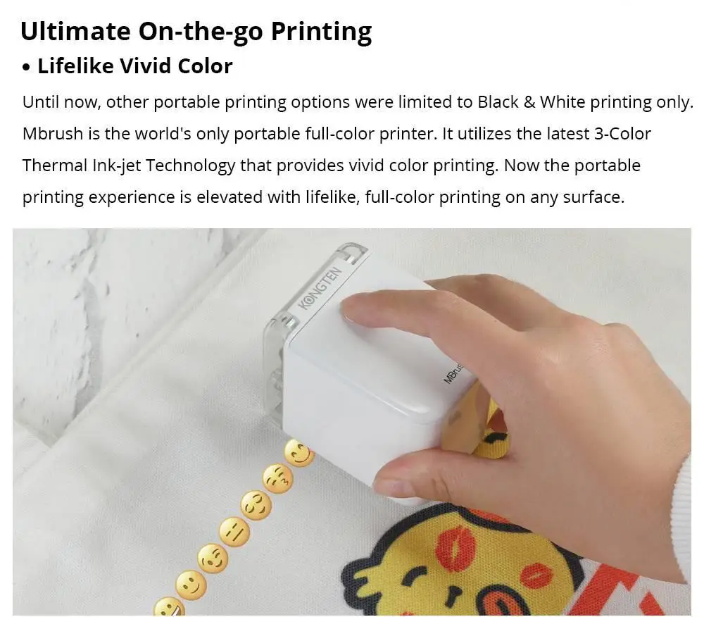 KONGTEN Handheld Inkjet Printer with Cartridge for Color Logo Printing on Metal Glass Paper and Plastic 6 KONGTEN Handheld Inkjet Printer with Cartridge for Color Logo Printing on Metal Glass Paper and Plastic 11