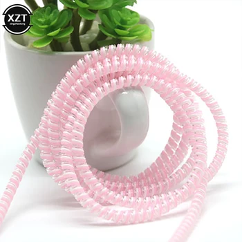 1.4m Color phone Wire Cord Rope Protecto Anti-break spring protection rope for USB Charging Cable earphone Data Bobbin Winder 1