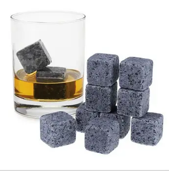 

6pcs/bag 100% Natural Whiskey Stones Ice Cube Whisky Stone Reusable Chilling Cooler Wine Rock Drinks Ice Stones Barware 50sets
